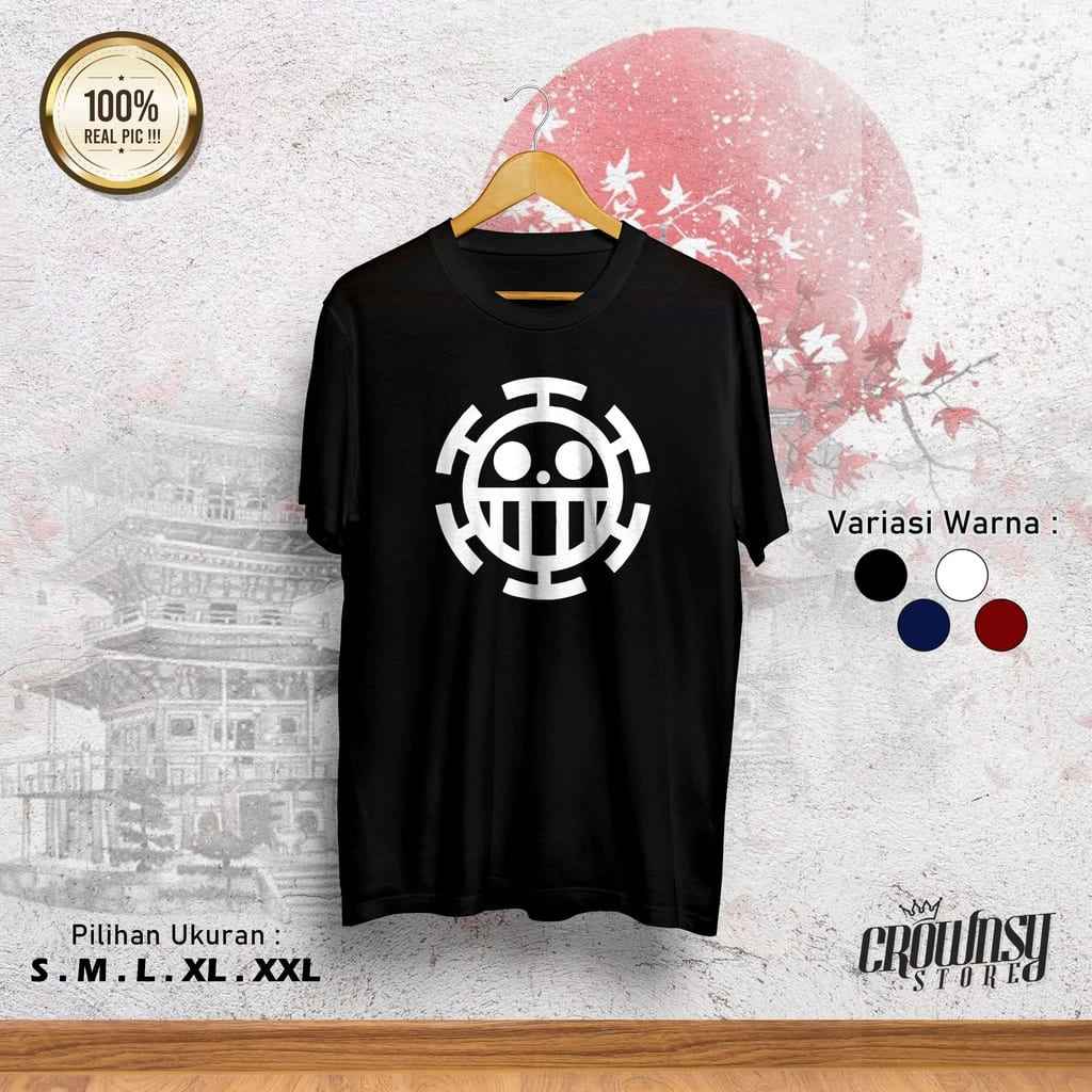 One Piece Anime Combed 30S warna hitam