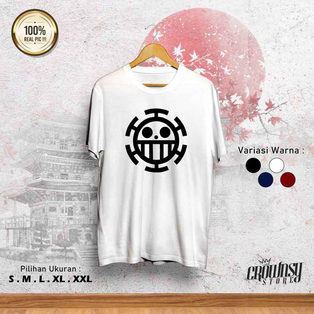 One Piece Anime Combed 30S warna putih