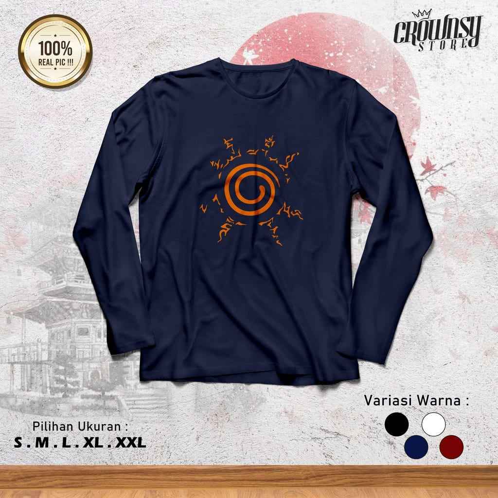 Uzumaki Seals Long Sleve Combed 30S warna navy