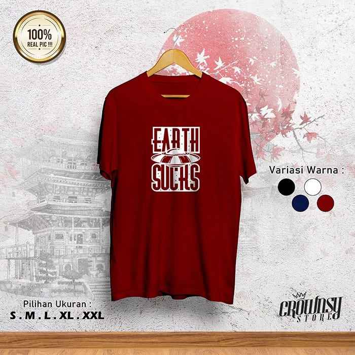 Earth Sucks Combed 30S warna merah