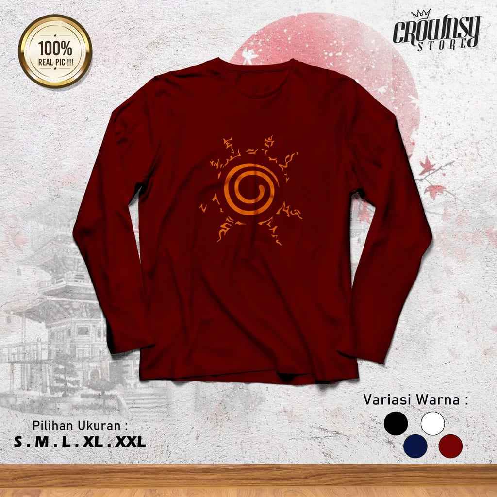 Uzumaki Seals Long Sleve Combed 30S warna merah